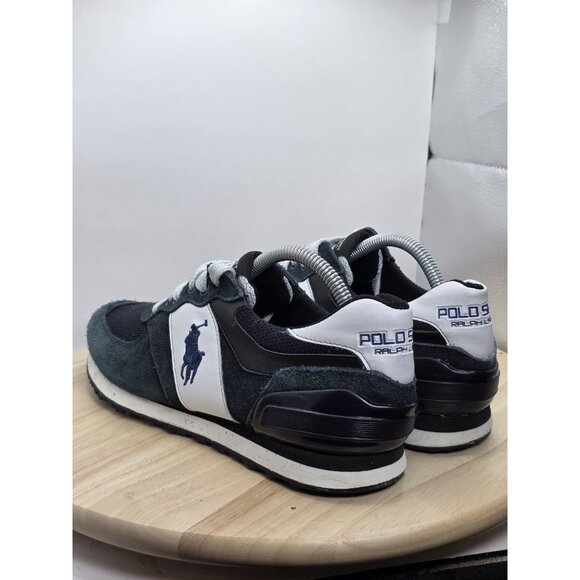 Polo Ralph Lauren Slaton Shoes Sneakers Mens 9.5 D Running Blue/White Pony - Picture 7 of 9